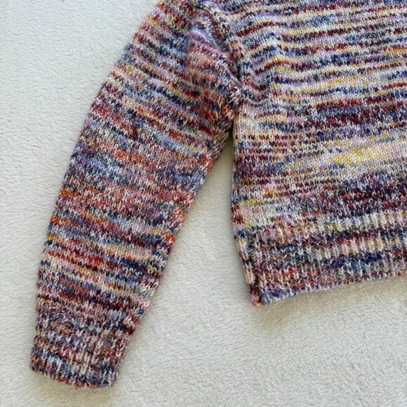 Forever 21 Cozy Multicolor Knit Crop Sweater Fall Autumn Core Chic Size L - Picture 10 of 14